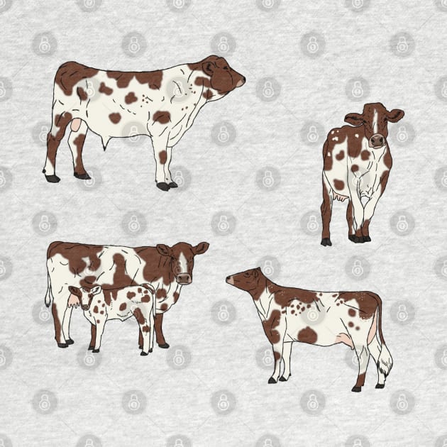 Ayrshire Cows Pattern Transparent by TrapperWeasel